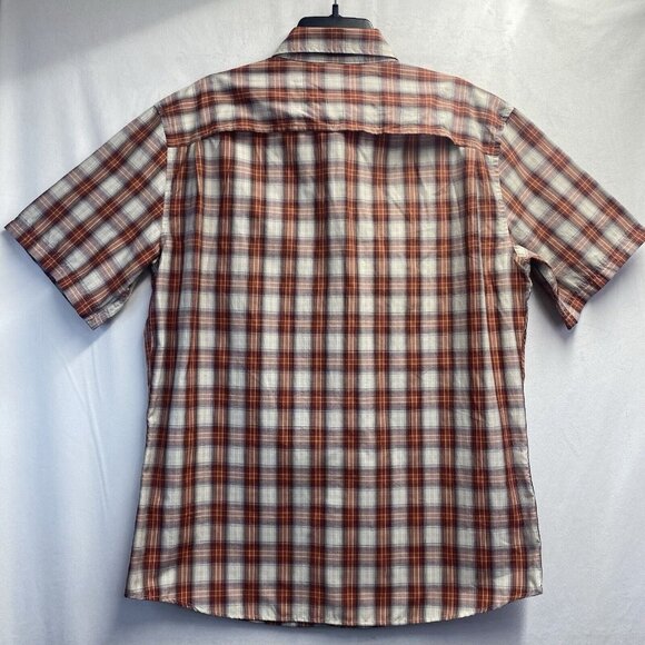 Eddie Bauer Plaid Collared Button-Up Short Sleeve Shirt Men Medium Multicolor - Picture 2 of 16